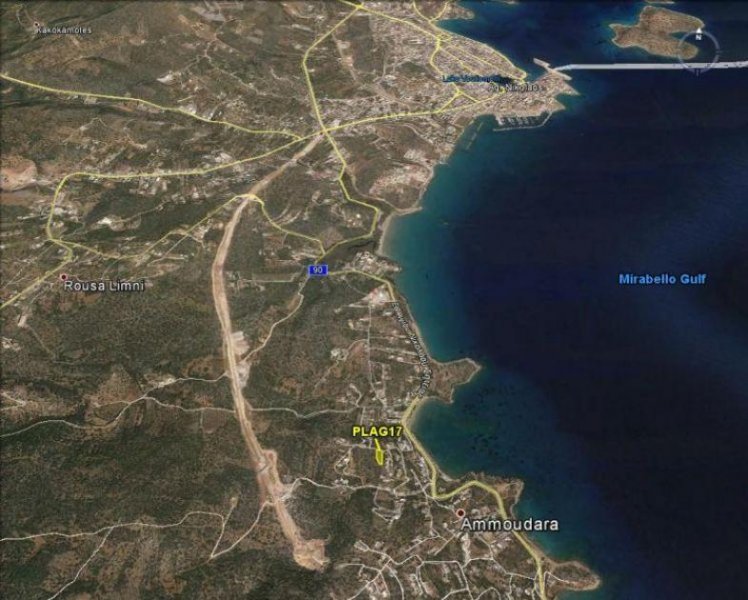 Ammoudara bei Agios Nikolaos Kreta, Ammoudara: Grundstück mit Meerblick nahe Stadt und Strand zu verkaufen Grundstück kaufen